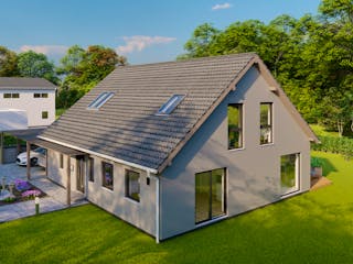 Fertighaus Solo 117 von Ü-Haus, Satteldach-Klassiker Außenansicht 3