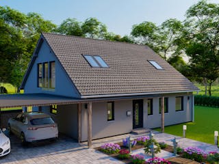 Fertighaus Solo 117 von Ü-Haus, Satteldach-Klassiker Außenansicht 4