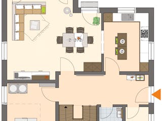 Fertighaus UNO 2.0 100 S180 von FingerHaus Schlüsselfertig ab 343789€, Satteldach-Klassiker Grundriss 1