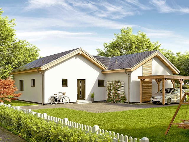 Fertighaus Bungalow Lumia von Vario-Haus - Deutschland Schlüsselfertig ab 392820€, Bungalow Außenansicht 1