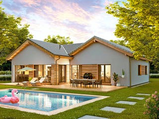 Fertighaus Bungalow Lumia von Vario-Haus - Deutschland Schlüsselfertig ab 392820€, Bungalow Außenansicht 3