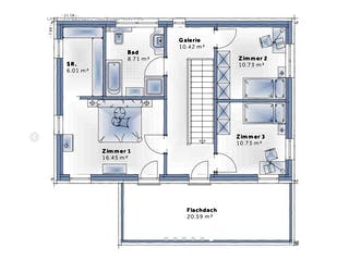 Fertighaus New Design BellaVista von Vario-Haus - Österreich Schlüsselfertig ab 396220€, Cubushaus Grundriss 2
