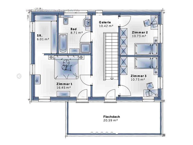 Fertighaus New Design BellaVista von Vario-Haus - Deutschland Schlüsselfertig ab 421990€, Cubushaus Grundriss 2