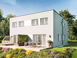 Fertighaus Duplex D110 von Vario-Haus - Deutschland Schlüsselfertig ab 335880€, Cubushaus Außenansicht 1