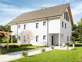 Fertighaus Duplex D113 XL von Vario-Haus - Deutschland Schlüsselfertig ab 414050€, Satteldach-Klassiker Außenansicht 2