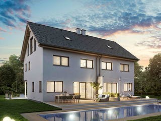 Fertighaus Duplex D113 XL von Vario-Haus - Österreich Schlüsselfertig ab 368050€, Satteldach-Klassiker Außenansicht 3