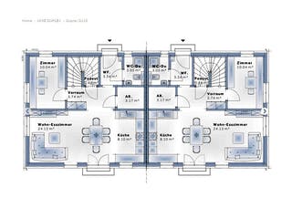 Fertighaus Duplex D115 von Vario-Haus - Österreich Schlüsselfertig ab 327090€, Satteldach-Klassiker Grundriss 1