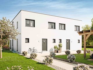 Fertighaus Duplex D124 von Vario-Haus - Deutschland Schlüsselfertig ab 371110€, Cubushaus Außenansicht 2