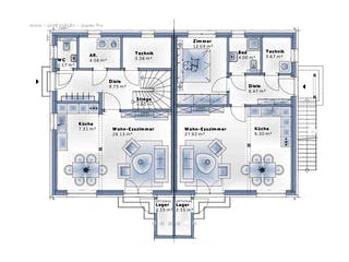 Fertighaus Duplex TRIO von Vario-Haus - Österreich Schlüsselfertig ab 172410€, Satteldach-Klassiker Grundriss 1