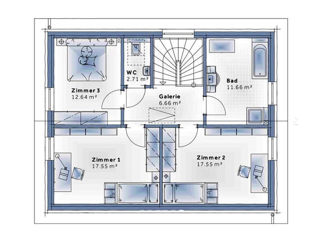 Fertighaus Family Classic von Vario-Haus - Deutschland Schlüsselfertig ab 338310€, Satteldach-Klassiker Grundriss 2