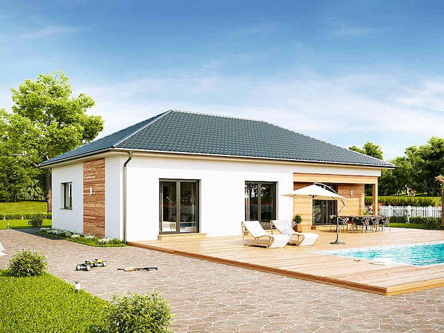 Fertighaus Family Compact von Vario-Haus - Deutschland Schlüsselfertig ab 327960€, Bungalow Außenansicht 2