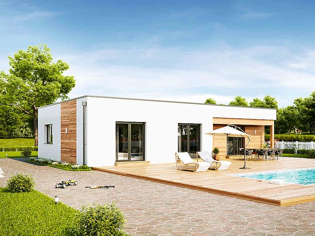 Fertighaus Family Compact von Vario-Haus - Deutschland Schlüsselfertig ab 327960€, Bungalow Außenansicht 4