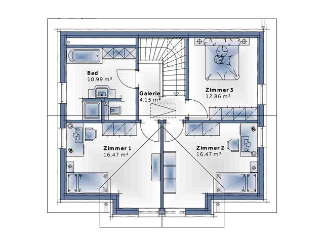 Fertighaus Family Emotion von Vario-Haus - Deutschland Schlüsselfertig ab 376930€, Satteldach-Klassiker Grundriss 2