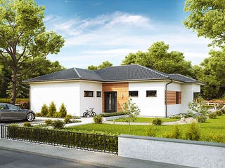 Fertighaus Bungalow S141 mit Einliegerwohnung von Vario-Haus - Deutschland Schlüsselfertig ab 442390€, Außenansicht 2