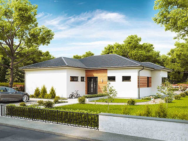 Fertighaus Bungalow S141 LARGE von Vario-Haus - Deutschland Schlüsselfertig ab 438470€, Bungalow Außenansicht 1 Fertighaus Bungalow S141 LARGE von Vario-Haus - Deutschland Schlüsselfertig ab 438470€, Bungalow Außenansicht 1