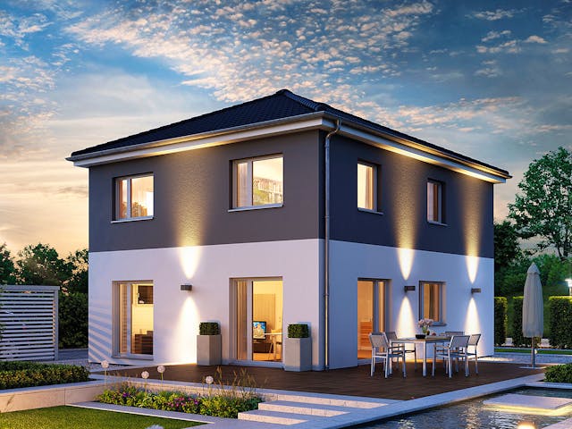 Fertighaus Villa 133 von Hanse Haus Schlüsselfertig ab 390251€, Stadtvilla Außenansicht 1 Fertighaus Villa 133 von Hanse Haus Schlüsselfertig ab 390251€, Stadtvilla Außenansicht 1