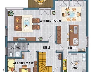 Fertighaus MH Köln - VIO 400 von FingerHaus Schlüsselfertig ab 408492€, Satteldach-Klassiker Grundriss 2