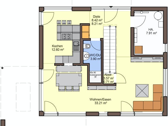 Fertighaus Vitalis 135 von Büdenbender Hausbau, Satteldach-Klassiker Grundriss 1