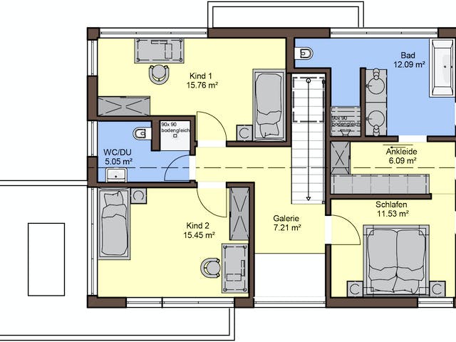 Fertighaus Vitalis 155 von Büdenbender Hausbau, Satteldach-Klassiker Grundriss 2