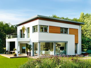 Fertighaus Ausstellungshaus Rheinau-Linx CityLife 700 von WeberHaus Schlüsselfertig ab 456000€, Cubushaus Außenansicht 1