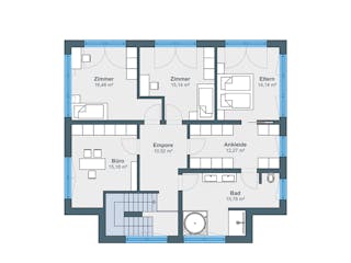 Fertighaus Ausstellungshaus Rheinau-Linx Jubiläumshaus von WeberHaus Schlüsselfertig ab 695000€, Pultdachhaus Grundriss 2