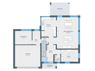 Fertighaus Ausstellungshaus Wenden CityLife 700 von WeberHaus Schlüsselfertig ab 457000€, Stadtvilla Grundriss 1