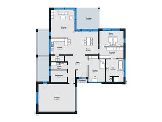 Fertighaus Ausstellungshaus Mannheim Bungalow von WeberHaus Schlüsselfertig ab 656000€, Bungalow Grundriss 1