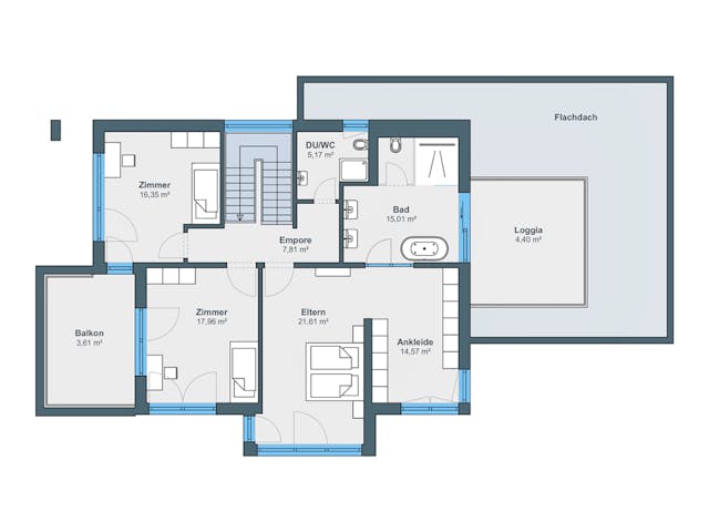 Fertighaus Ausstellungshaus München von WeberHaus, Cubushaus Grundriss 2