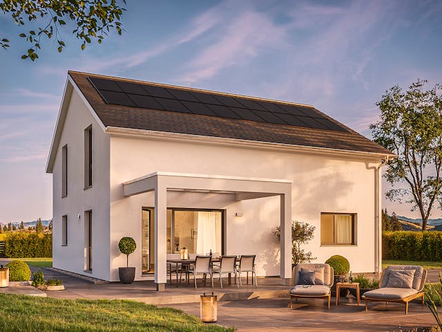 Fertighaus Jubiläumshaus Balance 355 von WeberHaus Schlüsselfertig ab 348650€, Satteldach-Klassiker Außenansicht 1 Fertighaus Jubiläumshaus Balance 355 von WeberHaus Schlüsselfertig ab 348650€, Satteldach-Klassiker Außenansicht 1