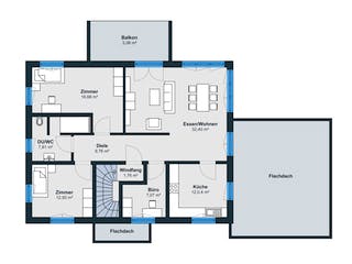Fertighaus Kundenhaus Balance 400 von WeberHaus Schlüsselfertig ab 653150€, Cubushaus Grundriss 2