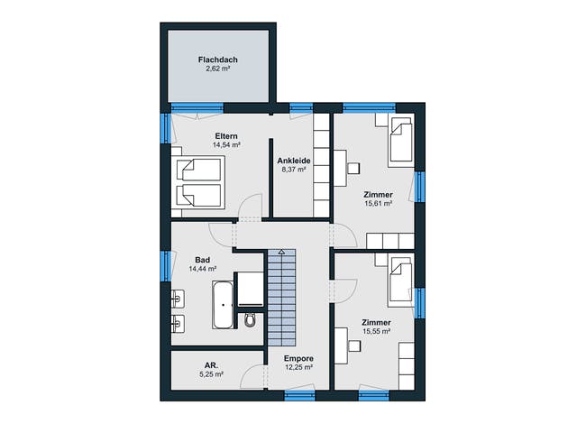 Fertighaus Kundenhaus Klee - CityLife 450 von WeberHaus Schlüsselfertig ab 411200€, Cubushaus Grundriss 2