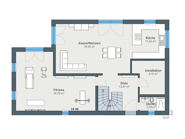 Fertighaus Kundenhaus Croce - generation5.5 Haus 200 von WeberHaus Schlüsselfertig ab 350400€, Grundriss 1