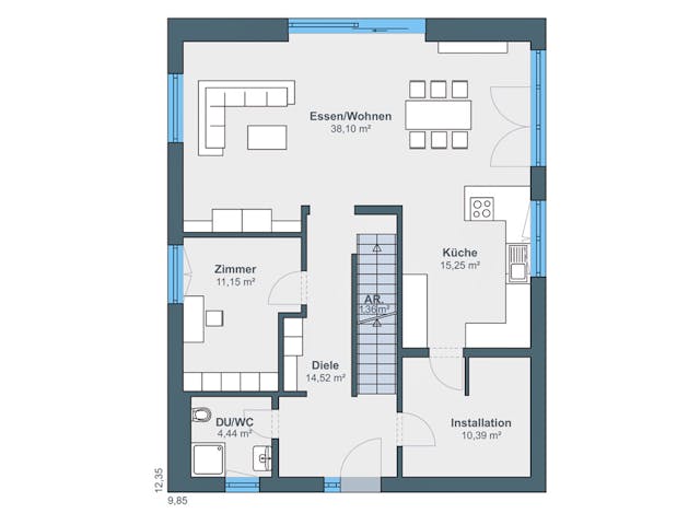 Fertighaus Kundenhaus Granow - generation5.5 Haus 300 von WeberHaus Schlüsselfertig ab 416750€, Grundriss 1