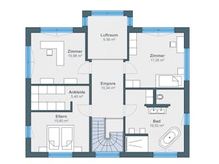 Fertighaus Kundenhaus Karg von WeberHaus Schlüsselfertig ab 525000€, Stadtvilla Grundriss 2