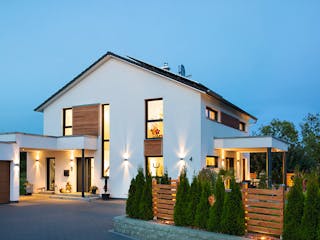 Fertighaus Kundenhaus Meinert von WeberHaus Schlüsselfertig ab 465000€, Satteldach-Klassiker Außenansicht 1