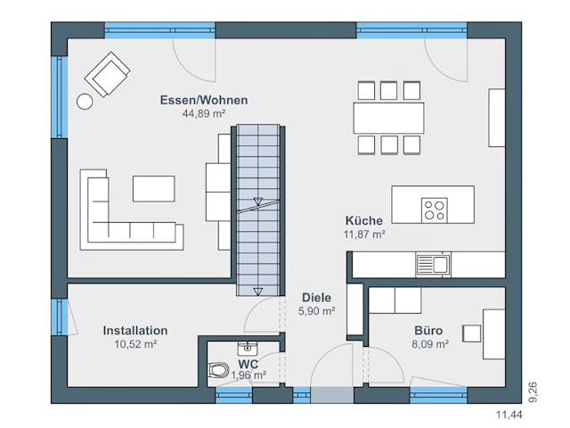 Fertighaus Kundenhaus Ritter - generation5.5 Haus 200 von WeberHaus Schlüsselfertig ab 386400€, Grundriss 1