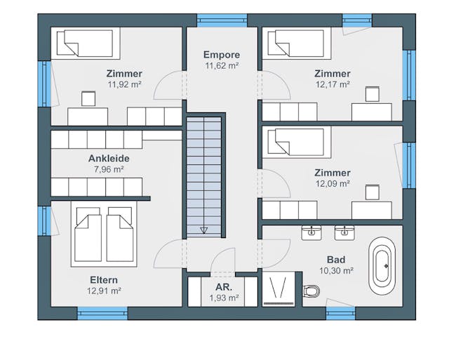 Fertighaus Kundenhaus Ritter - generation5.5 Haus 200 von WeberHaus Schlüsselfertig ab 386400€, Grundriss 2
