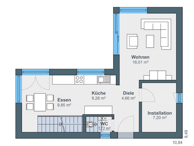 Fertighaus Kundenhaus Schneemann von WeberHaus Schlüsselfertig ab 318500€, Cubushaus Grundriss 1