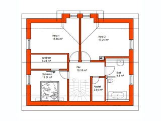 Massivhaus Einfamilienhaus 376 von WEIOTT-Massiv-Haus, Satteldach-Klassiker Grundriss 2