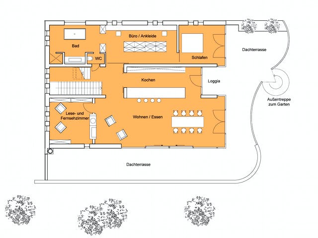 Fertighaus Weitblick von Bau-Fritz Schlüsselfertig ab 990000€, Stadtvilla Grundriss 1