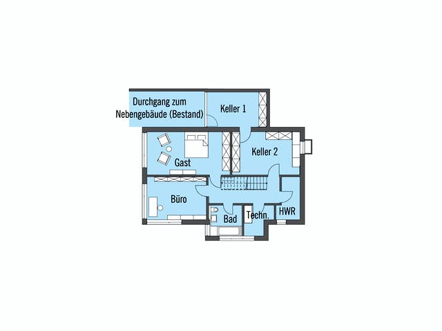 Fertighaus Wiesenhütter - Kundenhaus von Bau-Fritz Schlüsselfertig ab 740000€, Cubushaus Grundriss 3