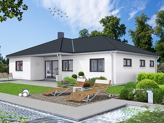 Fertighaus EDITION B 128.2 von WOLF-HAUS Schlüsselfertig ab 355913€, Bungalow Außenansicht 1