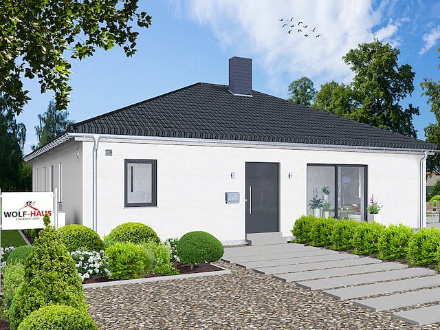 Fertighaus EDITION B 128.2 von Wolf-Haus Schlüsselfertig ab 355913€, Bungalow Außenansicht 2