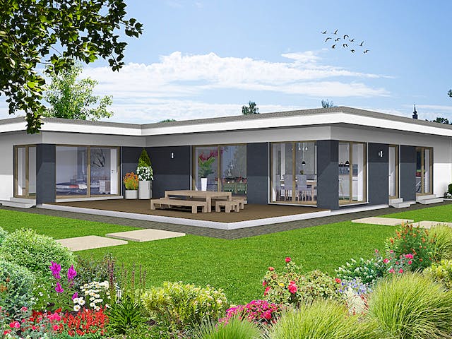 Fertighaus EDITION B 136 von Wolf-Haus Schlüsselfertig ab 407755€, Bungalow Außenansicht 2