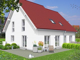 Fertighaus EDITION D 122/124 von WOLF-HAUS Schlüsselfertig ab 330106€, Satteldach-Klassiker Außenansicht 1
