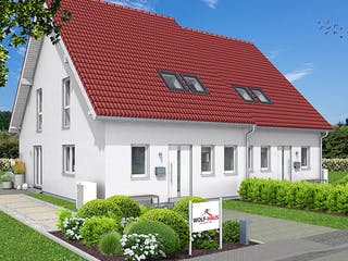 Fertighaus EDITION D 122/124 von WOLF-HAUS Schlüsselfertig ab 330106€, Satteldach-Klassiker Außenansicht 2