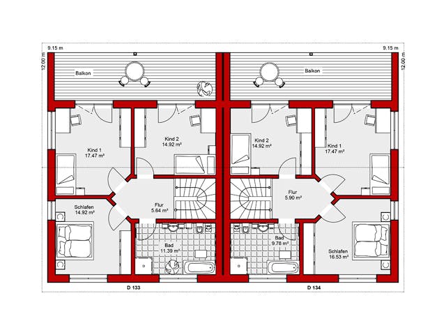 Fertighaus EDITION D 133/134 von Wolf-Haus Schlüsselfertig ab 401842€, Satteldach-Klassiker Grundriss 2