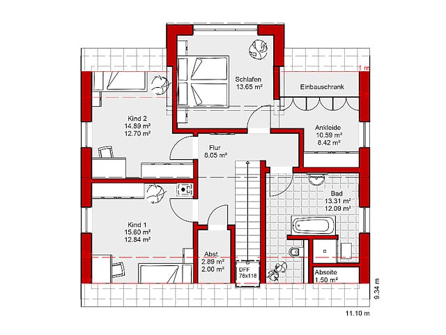 Fertighaus EDITION E 168 von Wolf-Haus Schlüsselfertig ab 432058€, Satteldach-Klassiker Grundriss 2