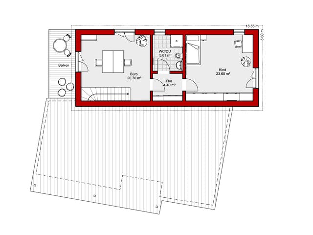 Fertighaus EDITION E 179 von Wolf-Haus Schlüsselfertig ab 500111€, Pultdachhaus Grundriss 2