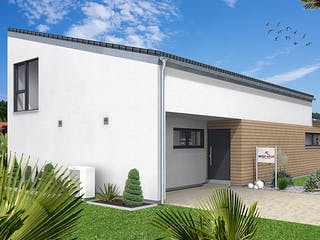 Fertighaus EDITION E 203 von WOLF-HAUS Schlüsselfertig ab 502727€, Pultdachhaus Außenansicht 2